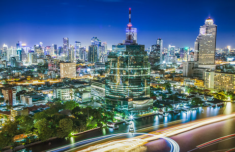 曼谷市夜景泰国图片