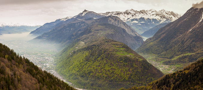 Rhone山谷的全景瑞士图片