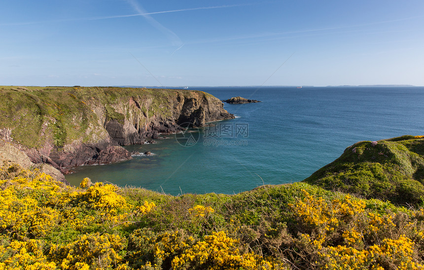 CaerfaiBayStBridesPembrokeshireWestWalesUK在圣戴维斯附近和海岸公园内彭布罗克郡海岸图片