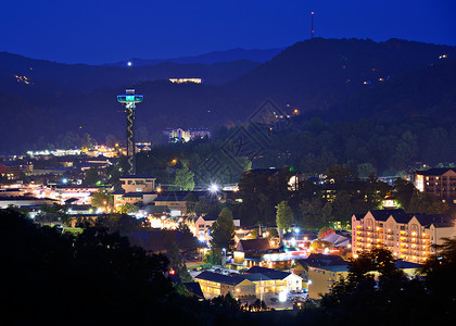 美国田纳西州Gatlinburg市中心在大图片