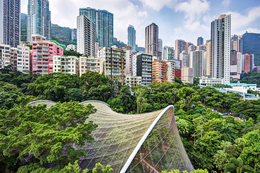 香港公园上方的高楼公寓和香图片