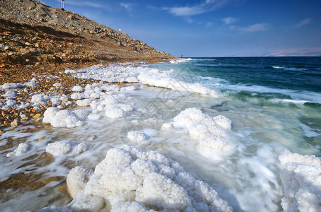 死海以色列盐层图片