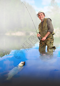 渔夫在钓鱼图片