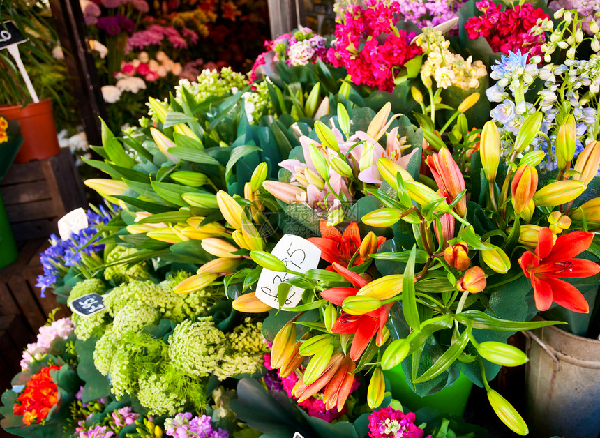 英国街头市场的鲜花图片