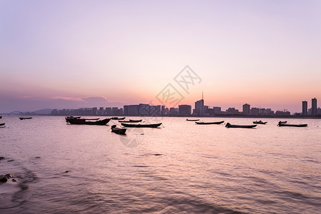 钱塘江码头与夕阳图片