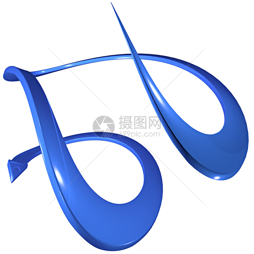 蓝色螺旋箭头3D图片