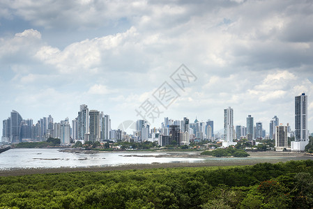 巴拿马城市的全景图片