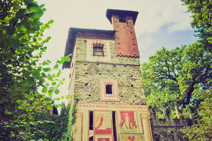 意大利都灵公园中世纪堡垒的意大利图片