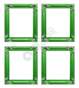 四个绿色相框图片