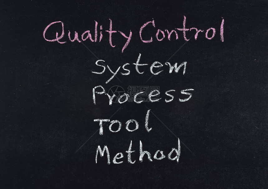黑板上的质量控制概念系统过程工具图片