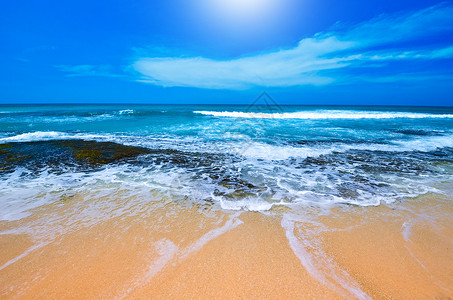 帕西库达晴朗的日子里的海滩景观背景