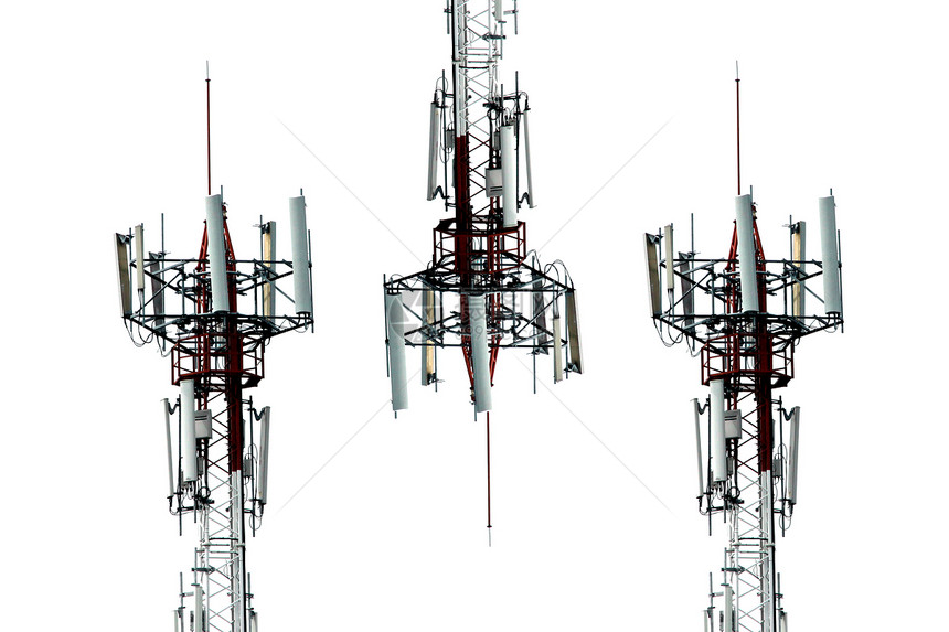 白色背景上的天线阵列电话图片