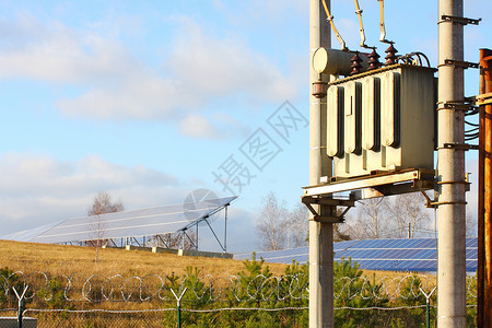 太阳能发电站替代能源概念图片