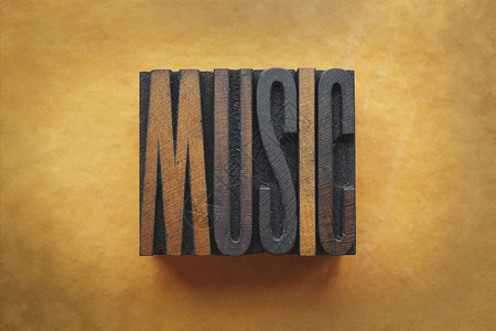 MUSIC这个词是用古代印背景图片