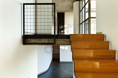 室内现代别墅木楼梯图片
