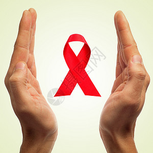 人手红丝带抗击艾滋病图片