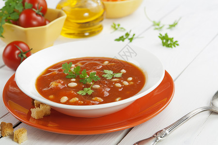 白豆番茄汤素菜图片