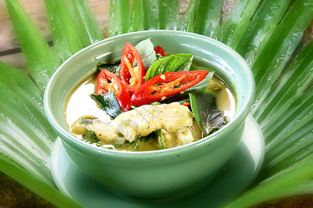 泰国美食有椰子背景图片