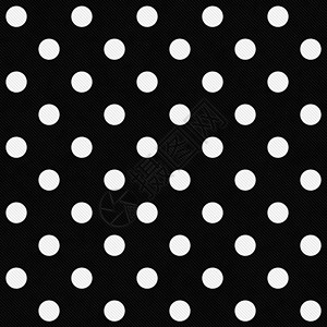 白色波尔卡圆点在无缝和重复的黑纸图片