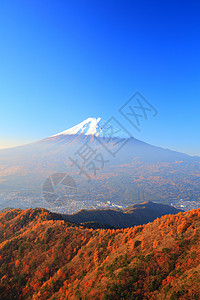 日本山梨县富士山的秋色图片