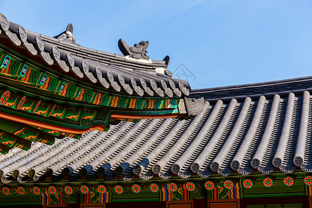 韩国传统建筑屋檐图片