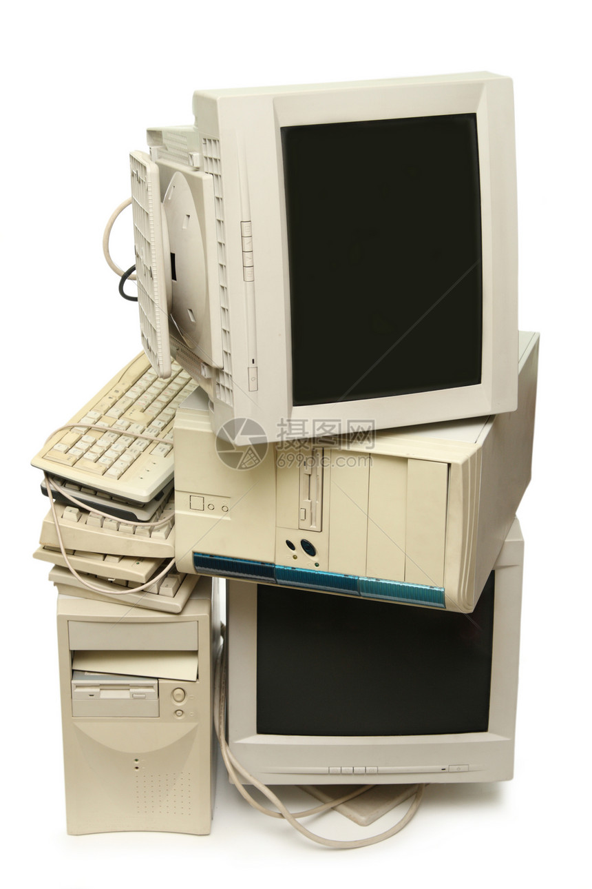 废旧计算机和图片
