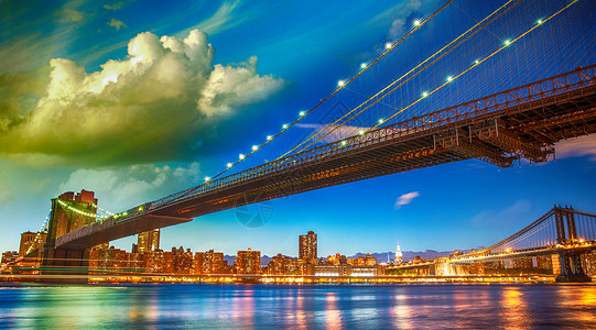 纽约布鲁克林桥公园夏季日落图片