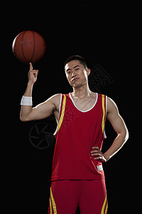 篮球选手用一根手指黑图片
