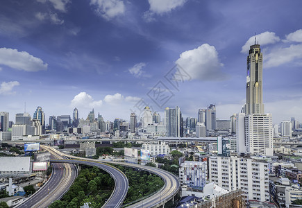 主要交通流量和Baiyok大楼的景图片