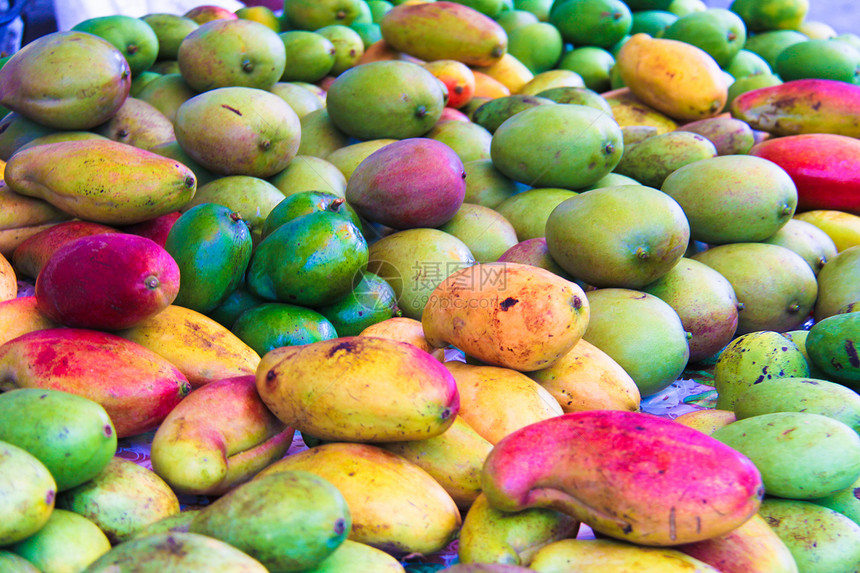 新鲜芒果塞舌尔马埃岛当地市场绿色图片