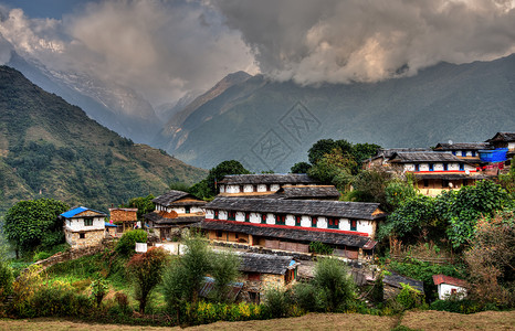 尼泊尔Annapurna地区的Ghandruk村图片