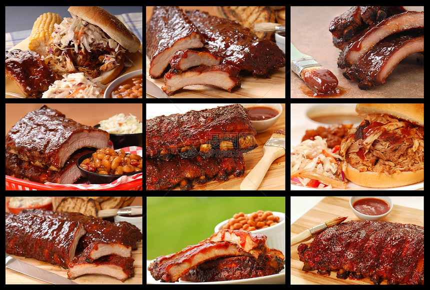 显示一系列美味的BBQ食品图片