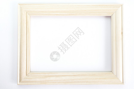 白色背景照片的木制框架图片