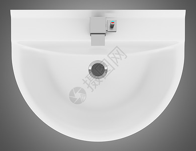 陶瓷浴室水槽的顶部视图以图片
