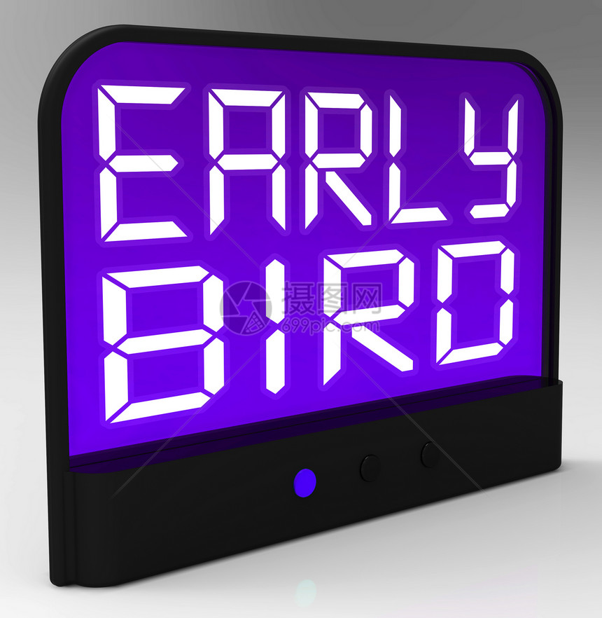 早期鸟类时钟显示准时图片