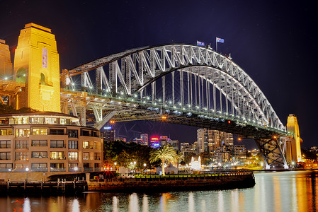 夜晚的悉尼海港大桥图片
