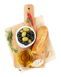 意大利食用橄榄面包橄榄油和香料的意大图片
