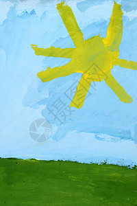 夏天儿童绘画颜料背景图片
