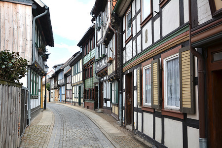 旧的Wernigerode老城中图片