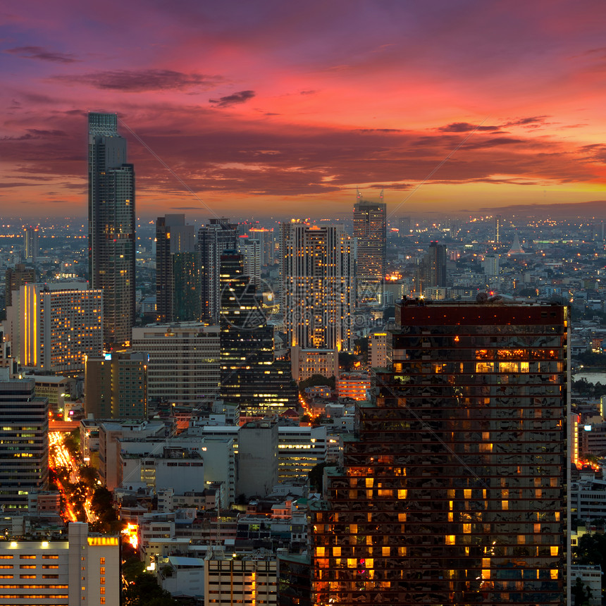 曼谷城市景色曼谷的黄昏景图片