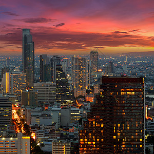 曼谷城市景色曼谷的黄昏景图片