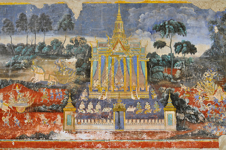 RamayanaFrescoes柬埔寨金边皇宫图片