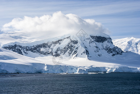 南极洲南极半岛帕尔默群岛纽迈耶海峡全球暖图片