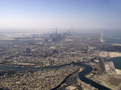迪拜鸟瞰图阿拉伯背景图片