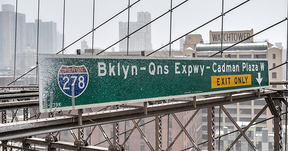 布鲁克林皇后高速公路I278在大暴风雪中布鲁克图片