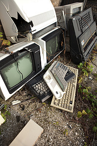 老电脑和废技术垃圾图片