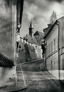 布拉格的新世界复古照片图片