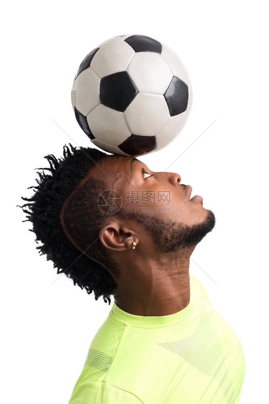 足球运动员的肖像平衡图片