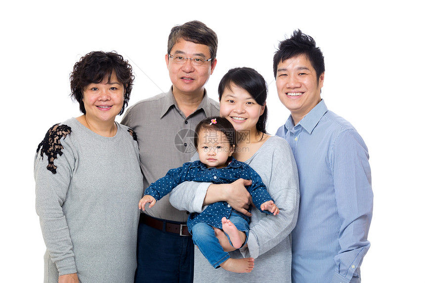幸福的三代亚洲家庭图片