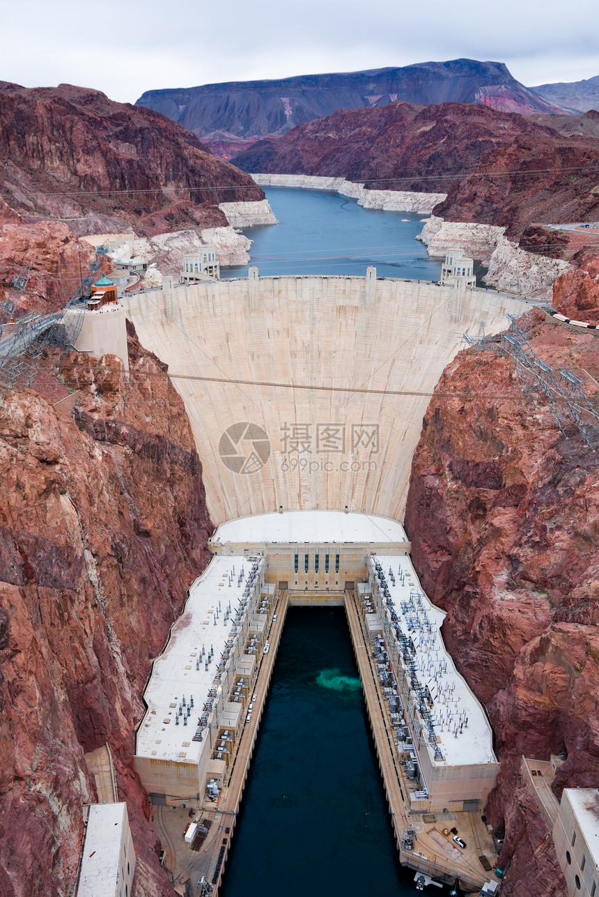 胡佛水坝鸟瞰图图片